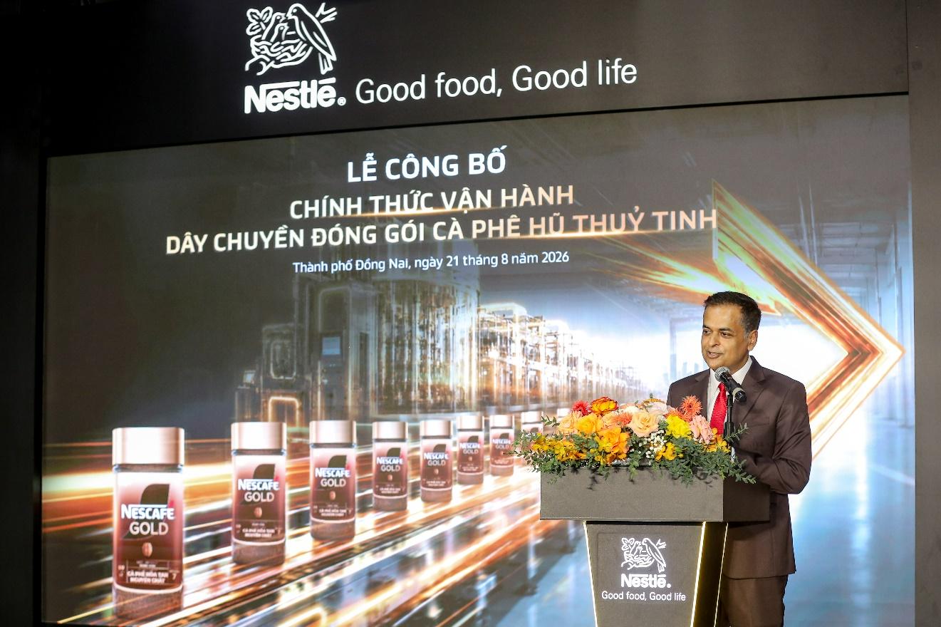 Ông Binu Jacob, Tổng Giám đốc Nestlé Việt Nam phát biểu tại sự kiện