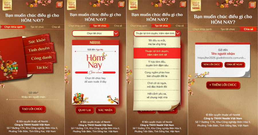 Chương trình Cầu Gì Hơn Phút Giây Này Bên Nhau được triển khai trên trang web Gia Đình Nestlé