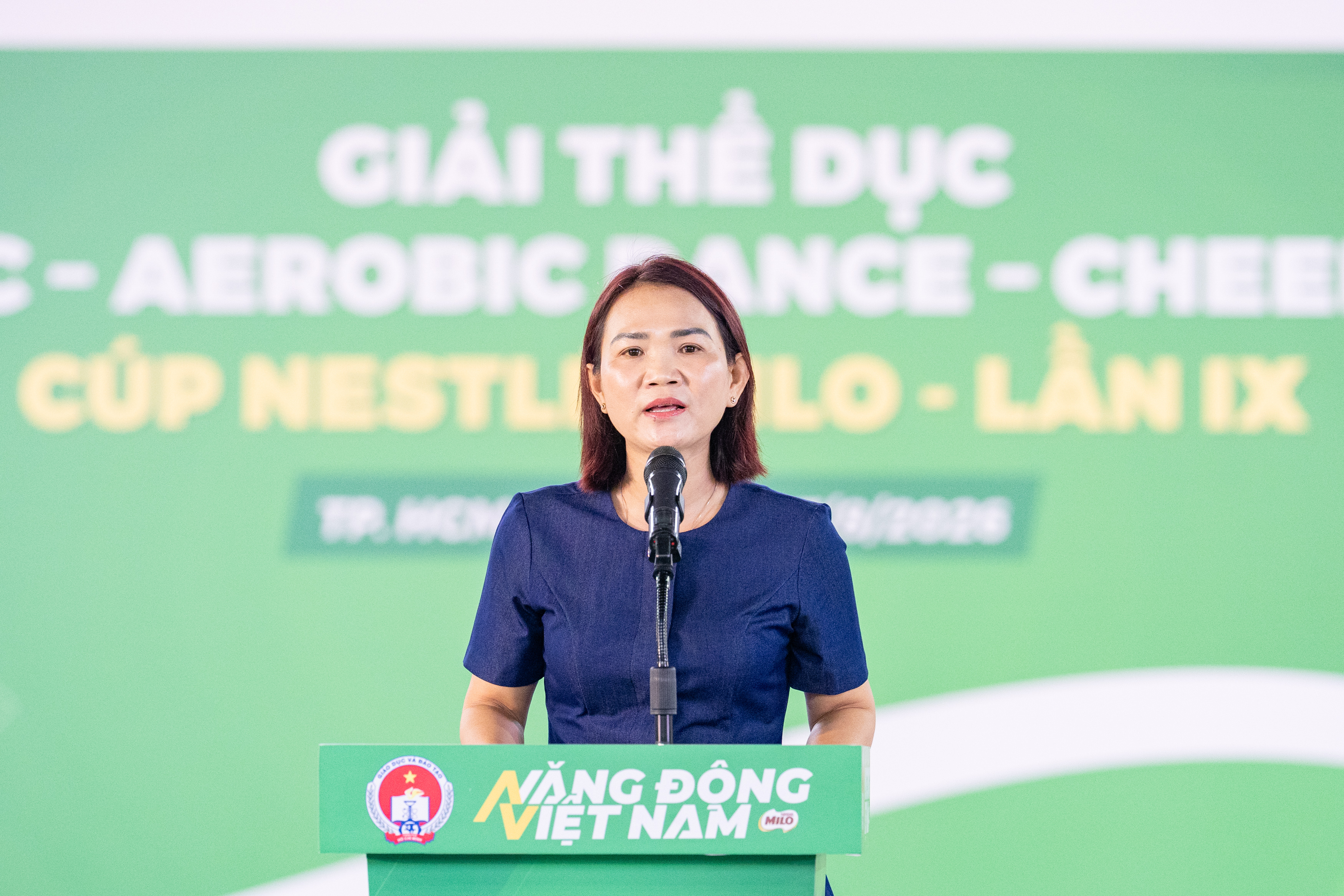 Bà Huỳnh Lê Như Trang, Phó Giám đốc Sở Giáo dục và Đào tạo TP.HCM phát biểu tại sự kiện