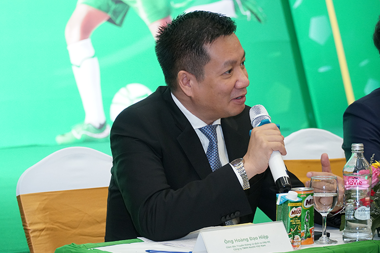 Ông Hoàng Đạo Hiệp, Giám đốc Truyền thông và Dịch vụ Tiếp thị tại Công ty Nestlé Việt Nam chia sẻ niềm vui đồng hành cùng giải đấu năm nay