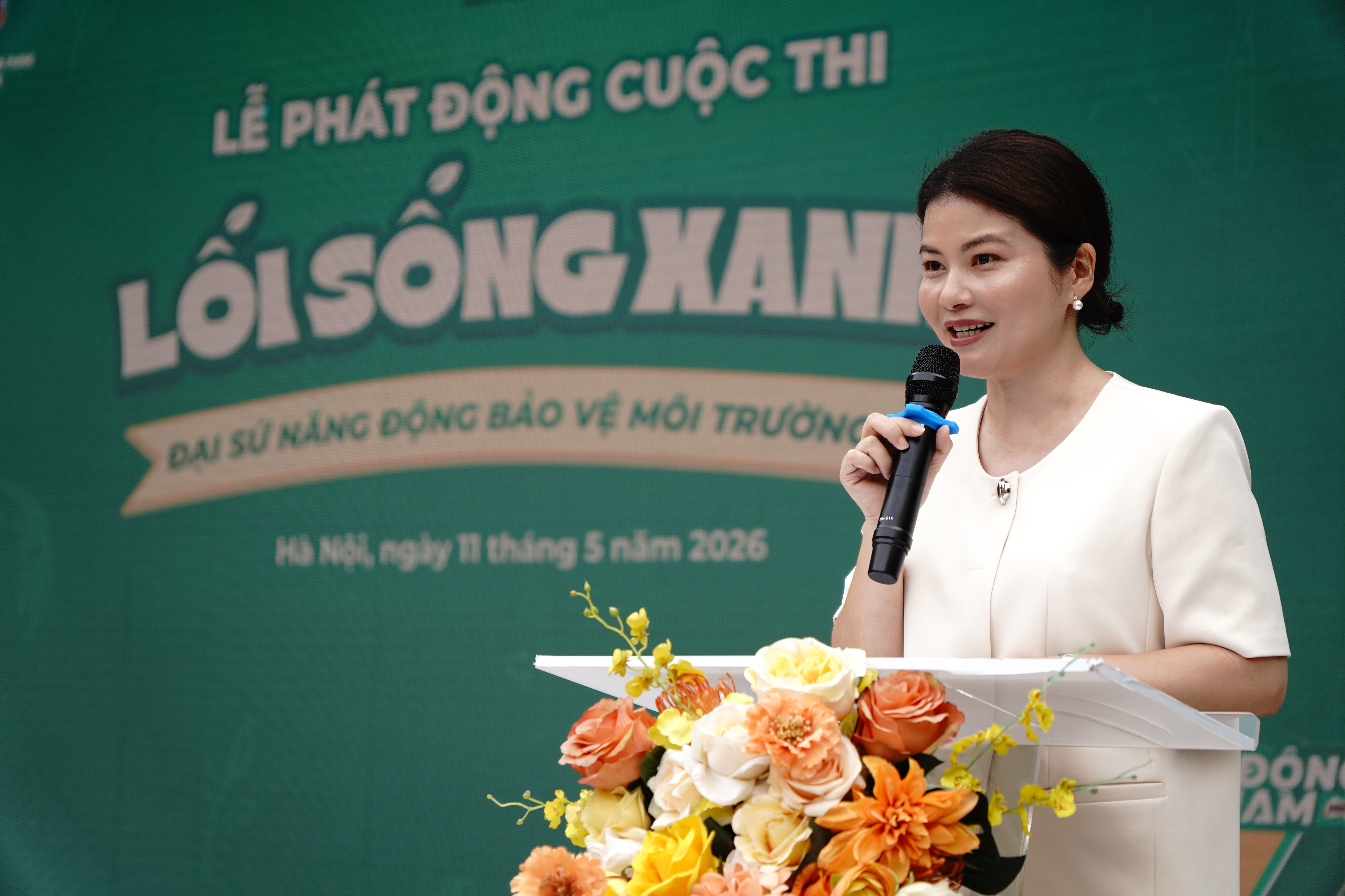 Bà Lê Thị Hoài Thương, đại diện Công ty TNHH Nestlé Việt Nam bày tỏ những giá trị và thói quen tốt được hình thành từ khi còn