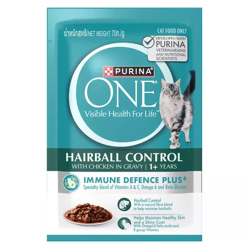 Hỗn hợp hoàn chỉnh PURINA ONE thức ăn ướt cho mèo tiêu búi lông 70g