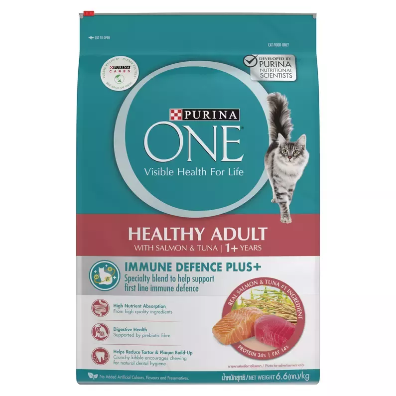 Thức ăn hỗn hợp hoàn chỉnh PURINA ONE cho mèo trưởng thành vị cá hồi và cá ngừ 6.6kg