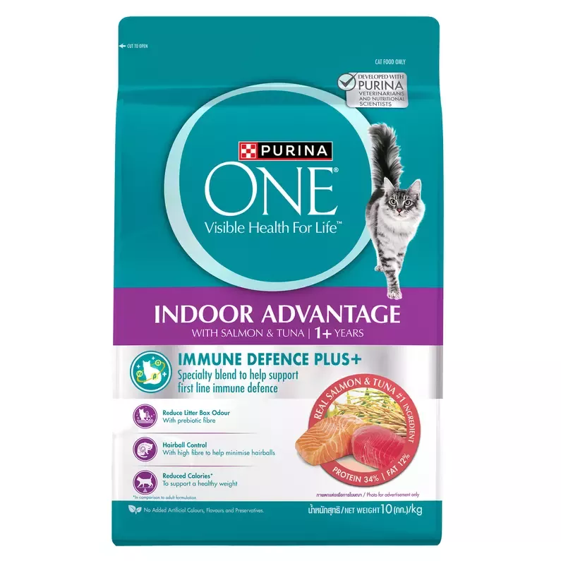 Thức ăn hỗn hợp hoàn chỉnh PURINA ONE cho mèo trưởng thành nuôi trong nhà vị cá hồi và cá ngừ 10kg