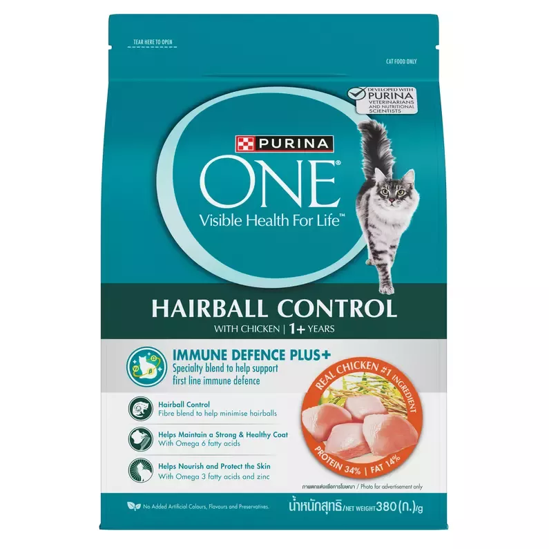 Thức ăn hỗn hợp hoàn chỉnh PURINA ONE cho mèo tiêu búi lông 380g