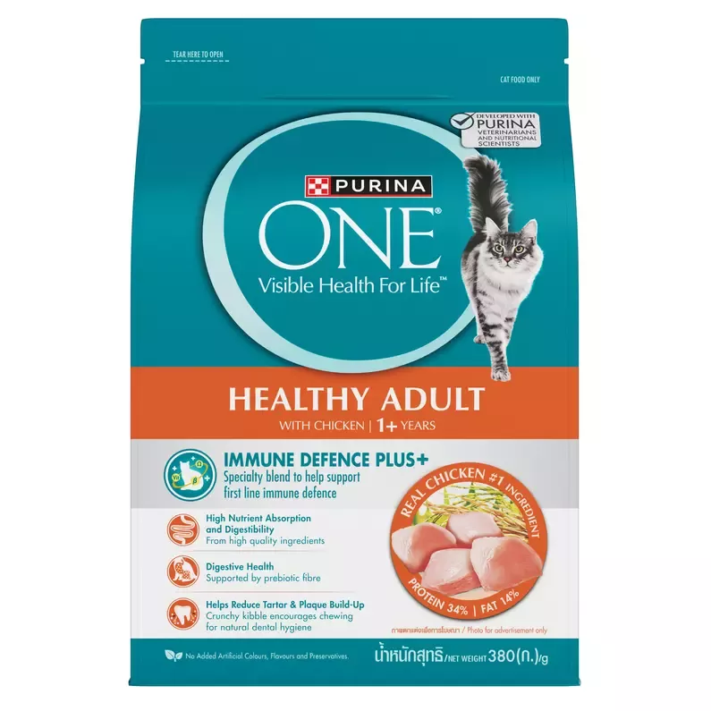 Thức ăn hỗn hợp hoàn chỉnh PURINA ONE cho mèo trưởng thành vị gà 380g