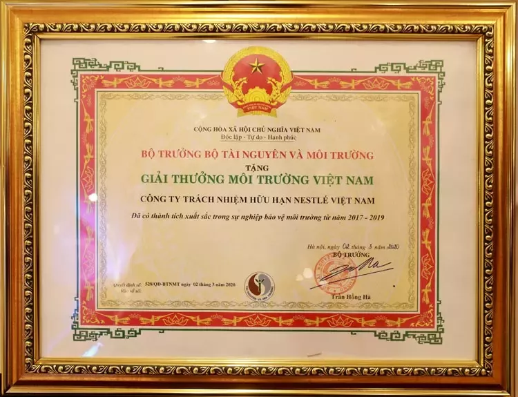 2Nestlé Việt Nam vinh dự nhận Giải thưởng Môi trường Việt Nam