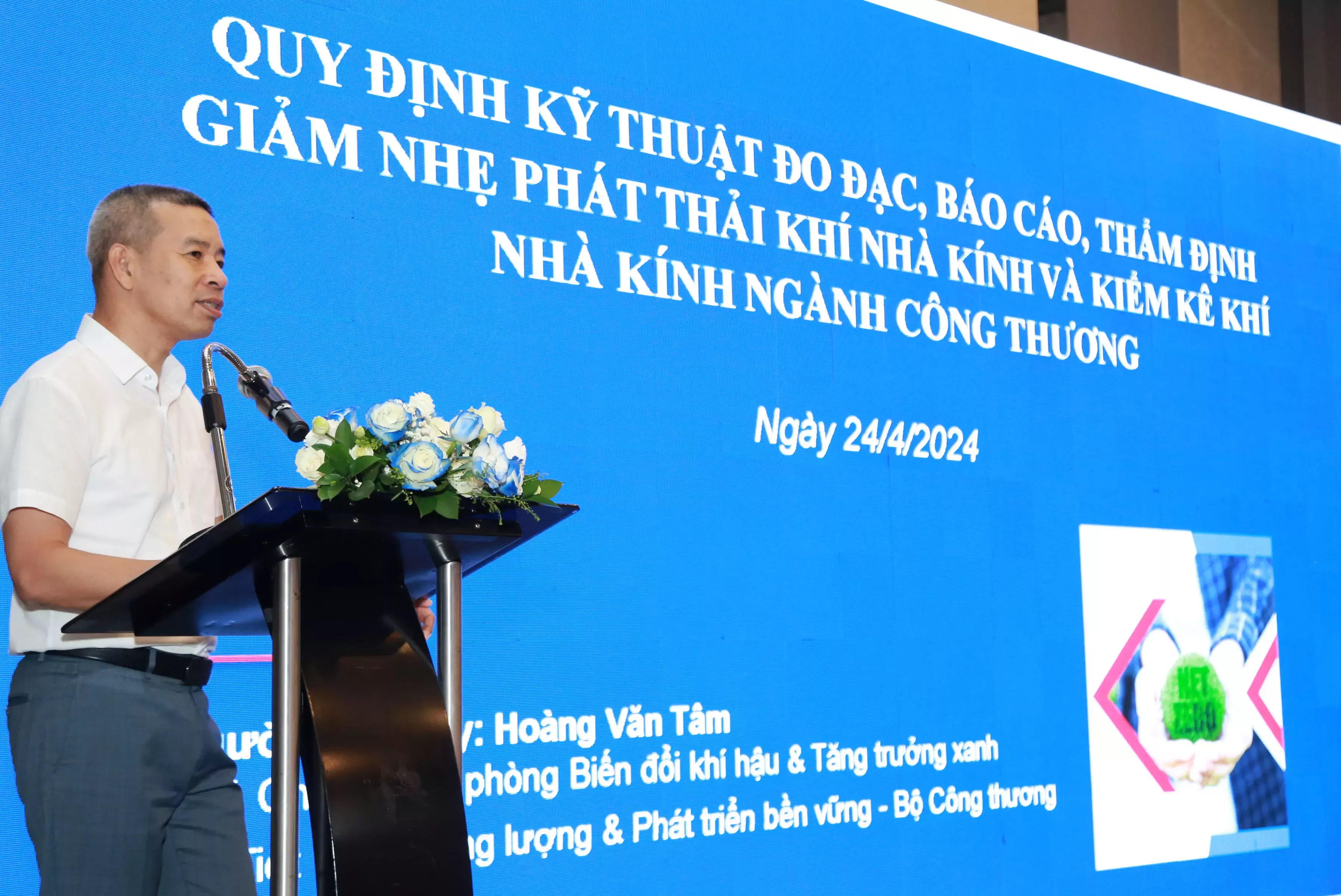Ông Hoàng Văn Tâm, Phó Chánh Văn phòng Biến đổi khí hậu và Tăng trưởng xanh, Vụ Tiết kiệm Năng lượng và Phát triển bền vững